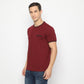 MATSUDA Kaos Pria T Shirt Edogawa Merah Burgundy