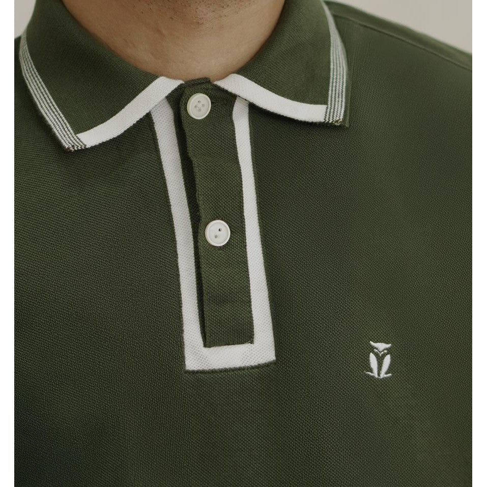 MATSUDA Kaos Polo Shirt Pria Kerah Yufu Olive