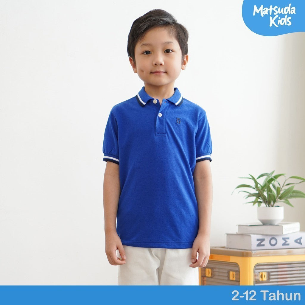Matsuda baju kaos polo anak laki laki katun umur 2-12 Theo