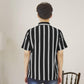 Matsuda Kemeja Pria Stripe Lengan pendek Toshima Black