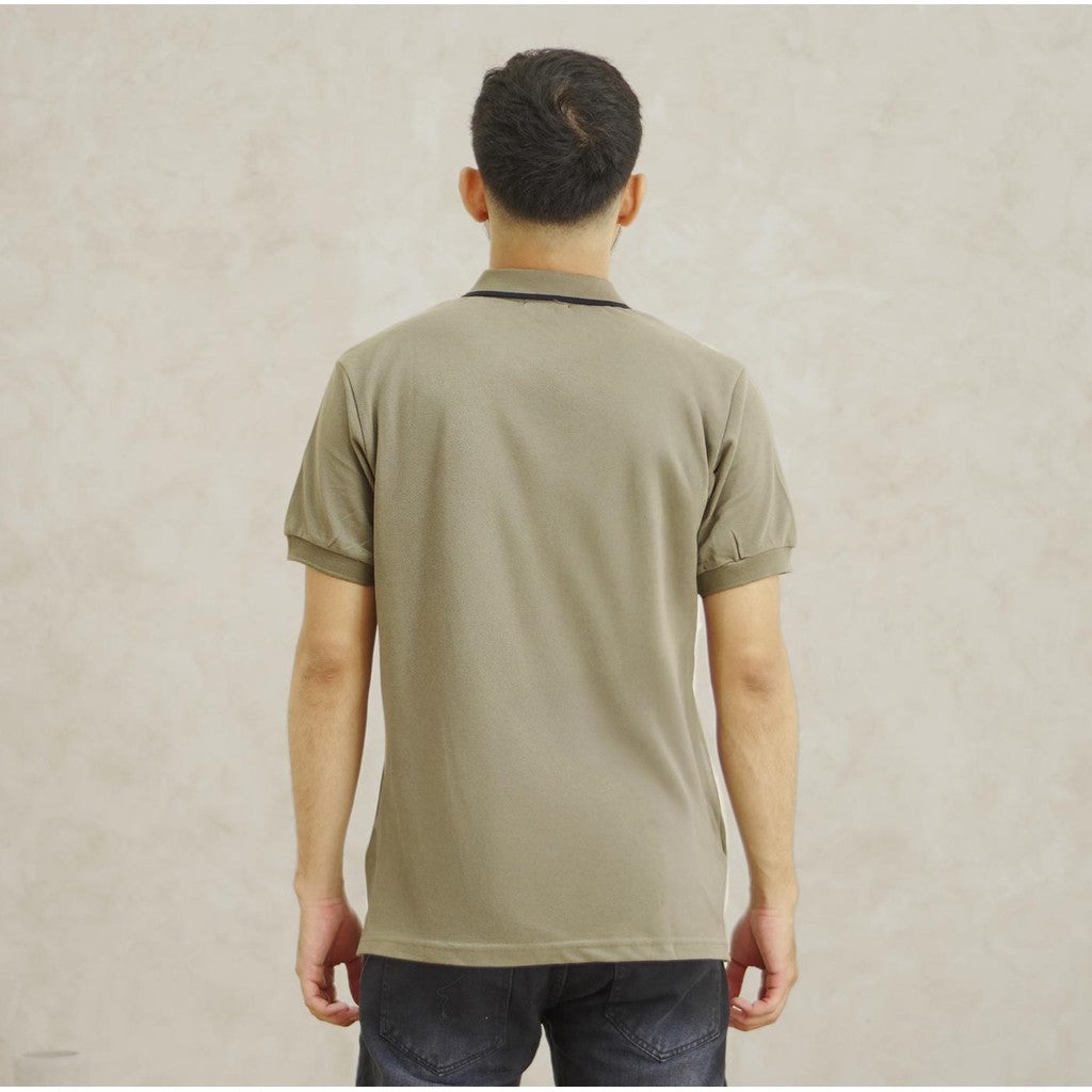 MATSUDA Kaos Polo Shirt Pria Kerah Half Zip Shibata C.Green