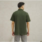 Matsuda Kemeja Pria Polos Lengan pendek Pique Kasual Shiroi Olive