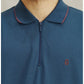 MATSUDA Kaos Polo Shirt Pria Kerah Half Zip Shibata Blue Teal