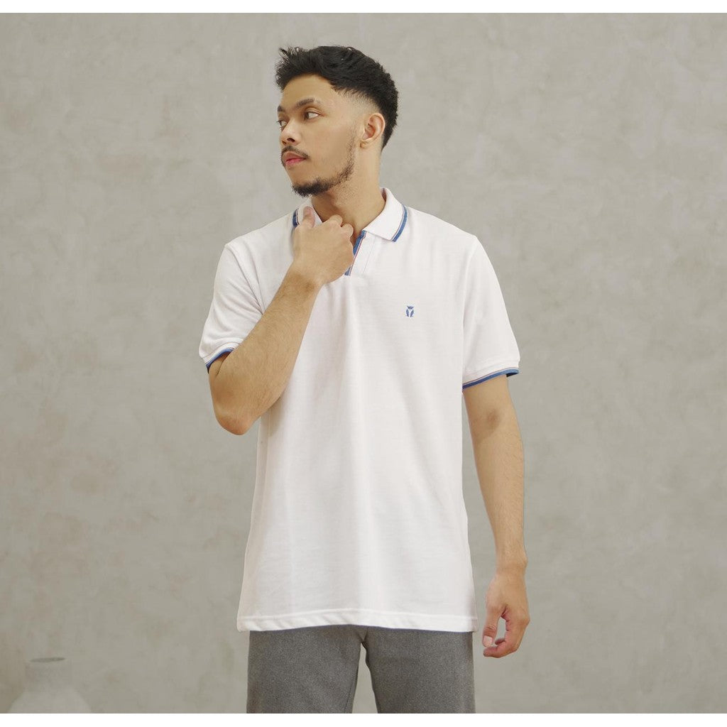 MATSUDA Kaos Polo Shirt Pria Kerah Owase White