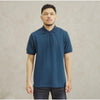 MATSUDA Kaos Polo Shirt Pria Kerah Half Zip Shibata Blue Teal