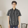 Matsuda Kemeja Pria Stripe Lengan pendek Toshima Black