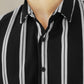 Matsuda Kemeja Pria Stripe Lengan pendek Toshima Black