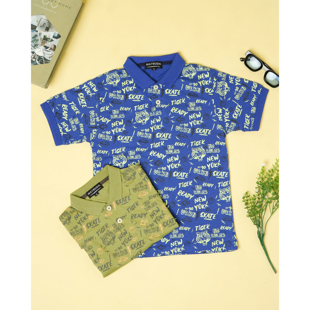 Matsuda baju kaos polo anak laki laki katun umur 2-12 Danny