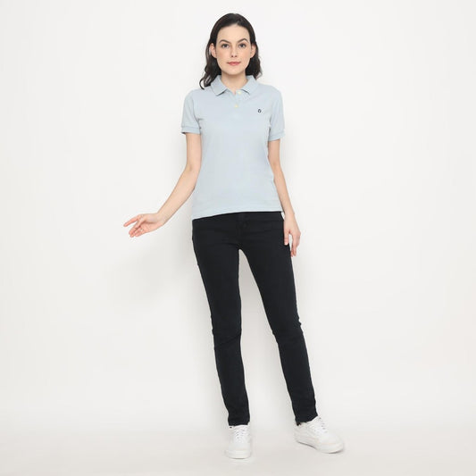 MATSUDA Kaos Polo Shirt Wanita Kerah Eve Biru Artic Ice