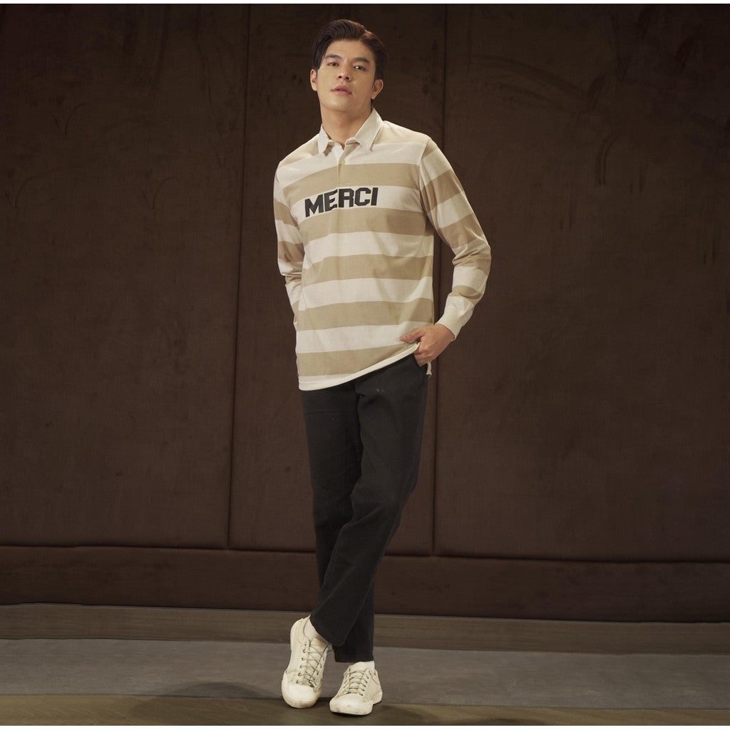 MATSUDA Kaos Polo Shirt Pria Kerah Tsuruga Offwhite Stone