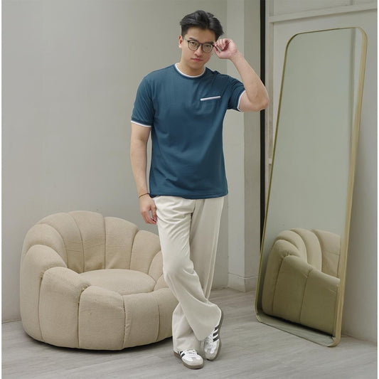 MATSUDA Kaos Pria T Shirt Edogawa Biru Steel Blue