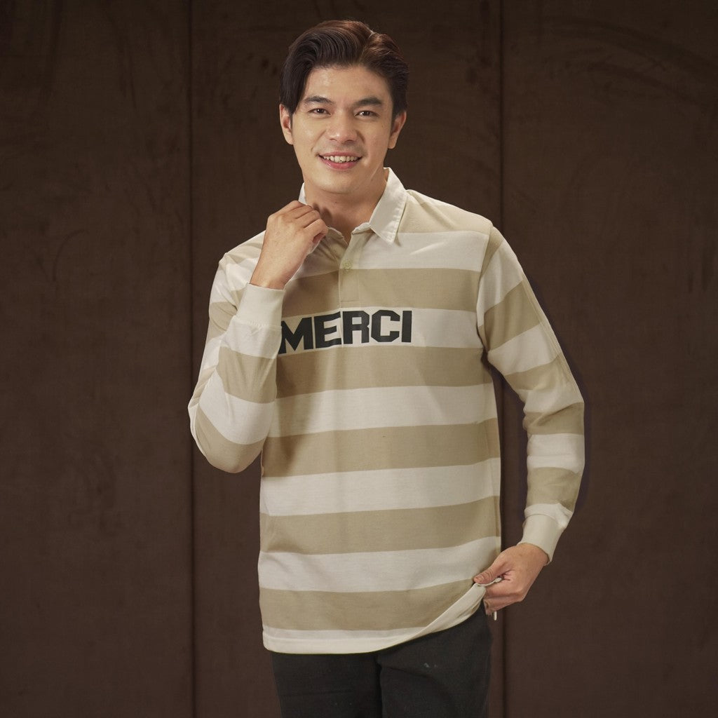 MATSUDA Kaos Polo Shirt Pria Kerah Tsuruga Offwhite Stone