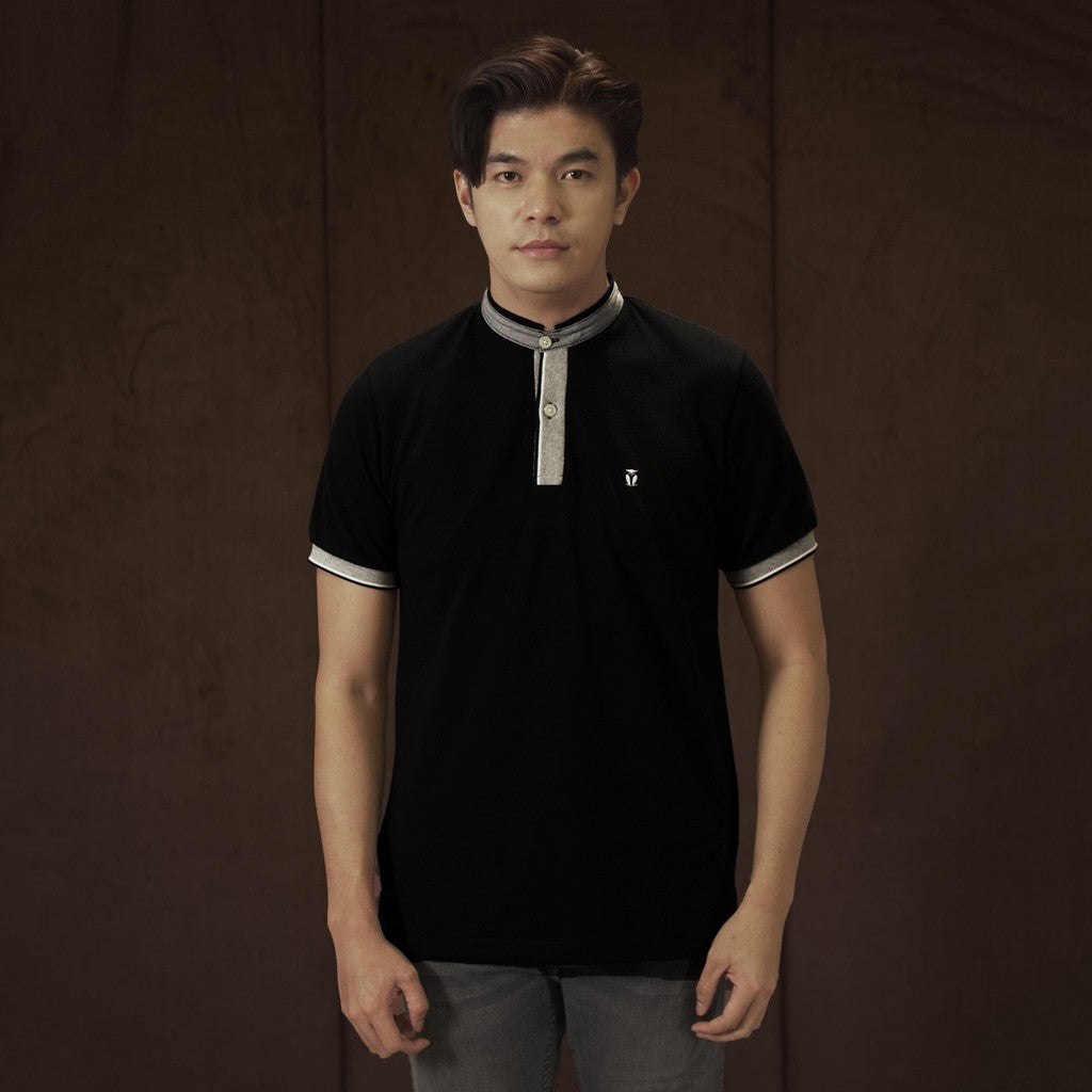 MATSUDA Kaos Polo Pria Kerah Shanghai Yasu Black