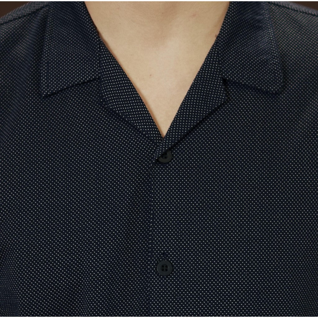 Matsuda Kemeja Pria Lengan pendek Kasual Saikai Navy