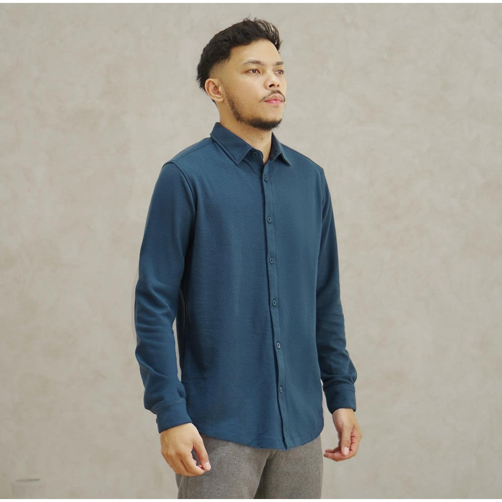 Matsuda Kemeja Pria Lengan Panjang Shunan Blue Teal