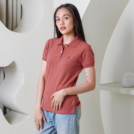 MATSUDA Kaos Polo Shirt Wanita Kerah Eve Merah Cranberry