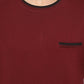 MATSUDA Kaos Pria T Shirt Edogawa Merah Burgundy