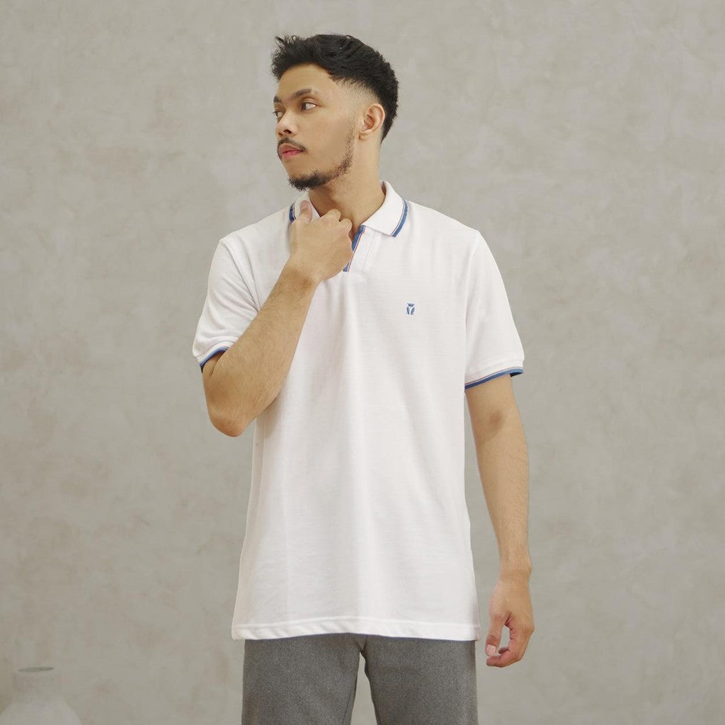 MATSUDA Kaos Polo Shirt Pria Kerah Owase White