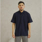Matsuda Kemeja Pria Polos Lengan pendek Pique Kasual Shiroi Navy