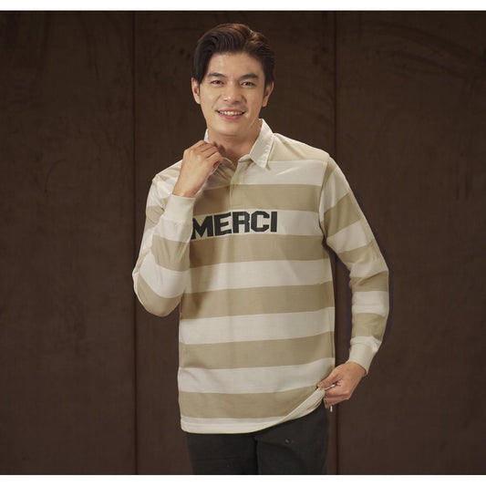 MATSUDA Kaos Polo Shirt Pria Kerah Tsuruga Offwhite Stone