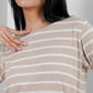 MATSUDA Kaos Wanita T Shirt Stripe Katun Posie
