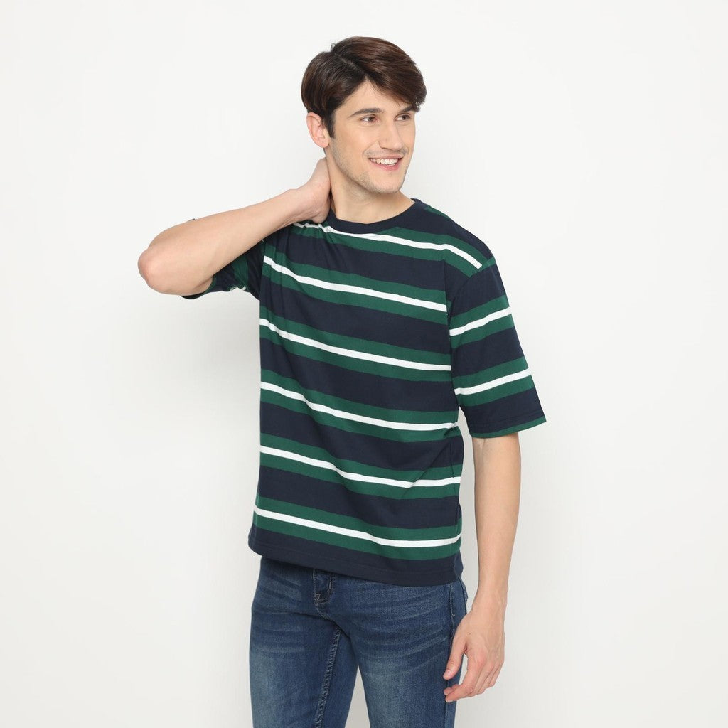 MATSUDA Kaos Oversize Stripe T shirt Kinokawa Green
