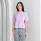 MATSUDA Kaos Wanita T Shirt Stripe Katun Zuri