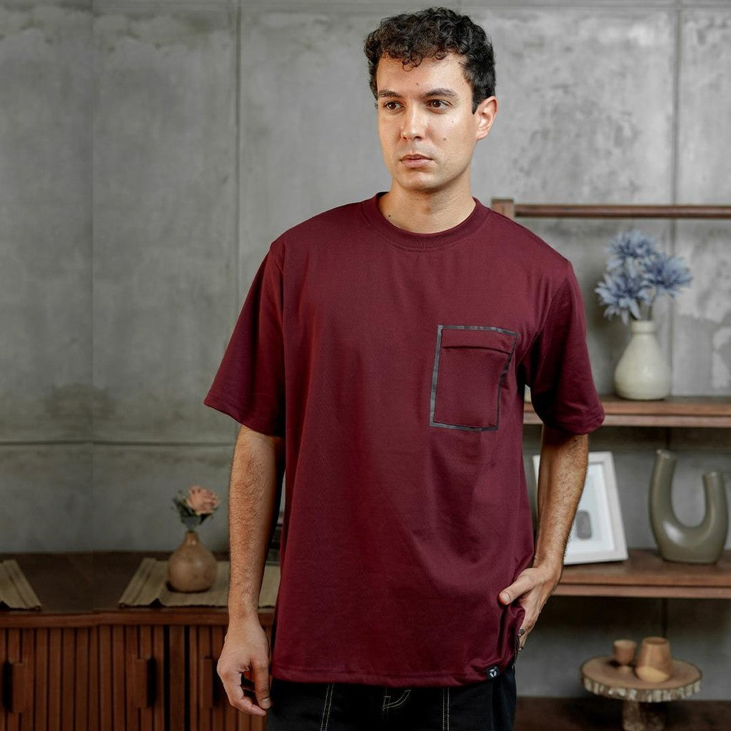 MATSUDA Kaos Oversize T shirt Oblong  Obihiro BURGUNDY