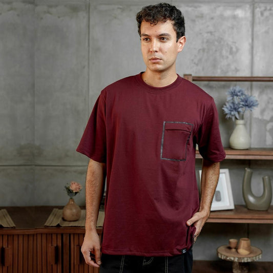 MATSUDA Kaos Oversize T shirt Oblong  Obihiro BURGUNDY