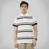 MATSUDA Baju Kaos Polo Shirt Dewasa Stripe Pria Kerah Katun Ureshino White