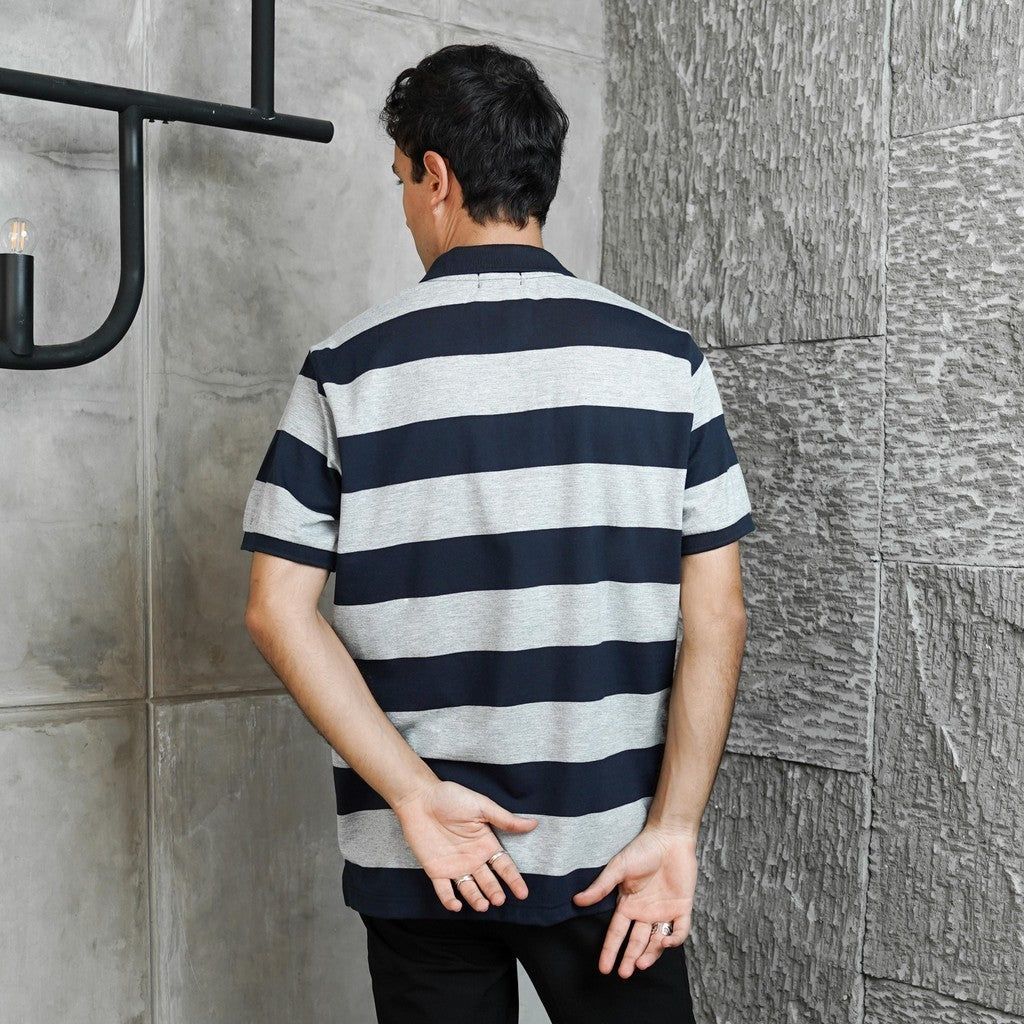 MATSUDA Kaos Polo Shirt Pria Kerah Echizen Navy Grey