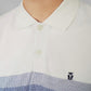 MATSUDA Baju Kaos Polo Shirt Dewasa Stripe Pria Kerah Katun Uji OffWhite