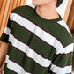 MATSUDA Kaos Oversize Stripe Mobara Olive