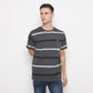 MATSUDA T Shirt Pria Kaos Stripe Motosu Charcoal