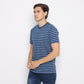 Matsuda T Shirt Pria Kaos Stripe Nantan Oblong Baju Blue Teal - L Blue