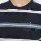 MATSUDA T Shirt Pria Kaos Stripe Lengan Pendek Motosu Navy