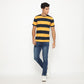 Matsuda T Shirt Pria Kaos Stripe Nanao Gold Navy