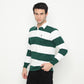 Matsuda Kaos Rugby Polo Shirt Katun Pria Lengan Panjang Nagai Green White