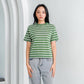 MATSUDA Kaos Wanita T Shirt Stripe Katun Zuri