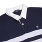Matsuda Kaos Rugby Polo Shirt Katun Pria Lengan Panjang Yasugi Navy White