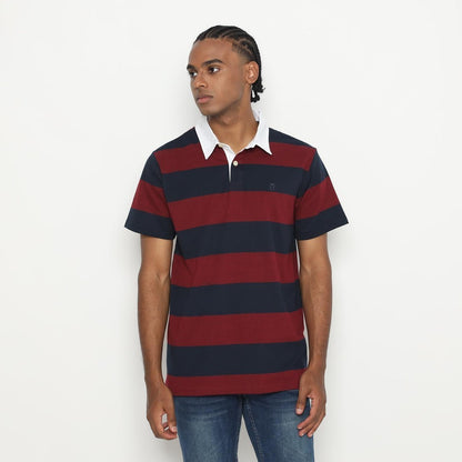 Matsuda Kaos Polo Shirt Rugby Pria Noshiro Navy Burgundy
