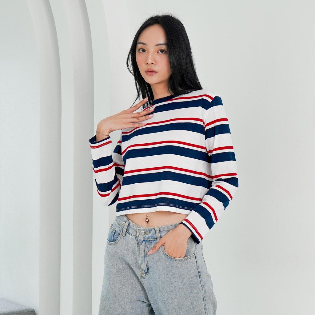 Matsuda Kaos Crop top katun Gardenia White