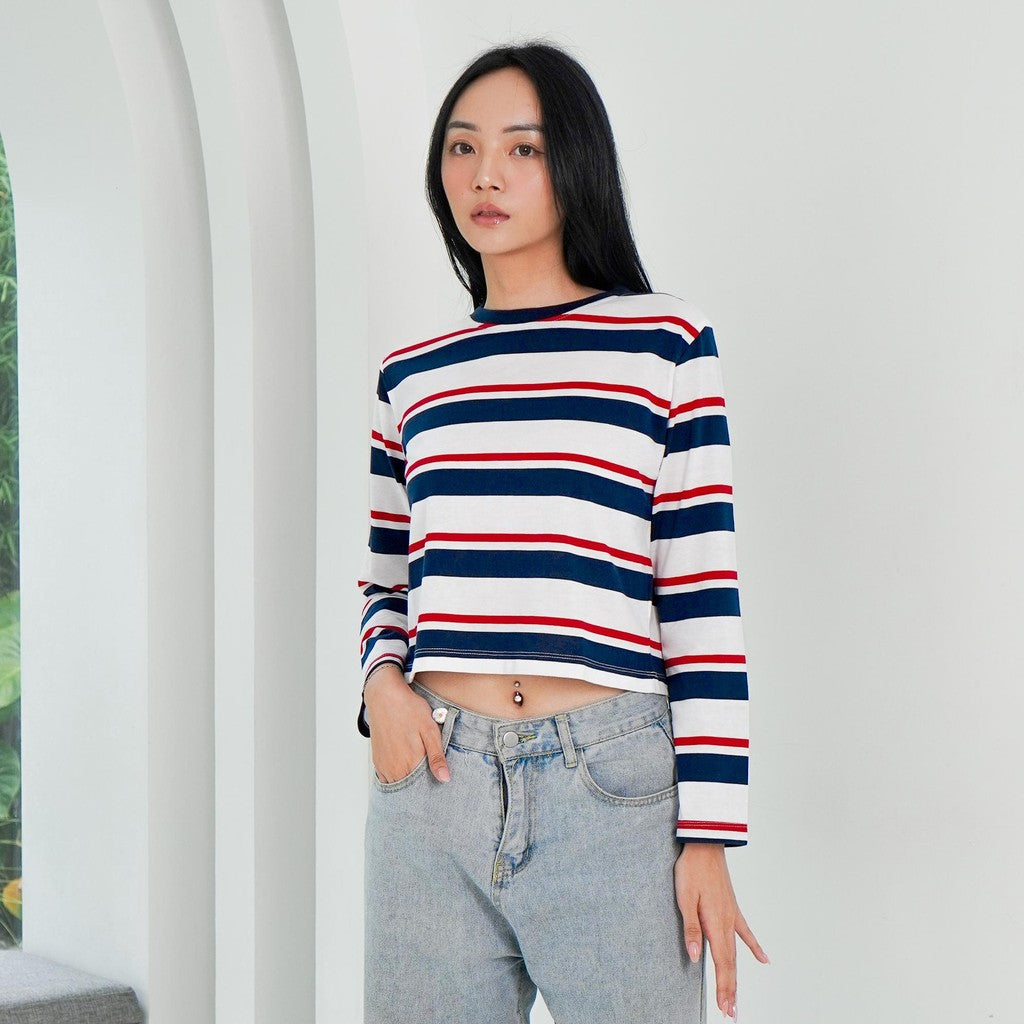 Matsuda Kaos Crop top katun Gardenia White