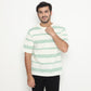 MATSUDA Kaos Oversize Stripe T shirt Narashino Smoke Green
