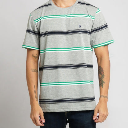 MATSUDA T Shirt Pria Kaos Stripe Motosu Grey
