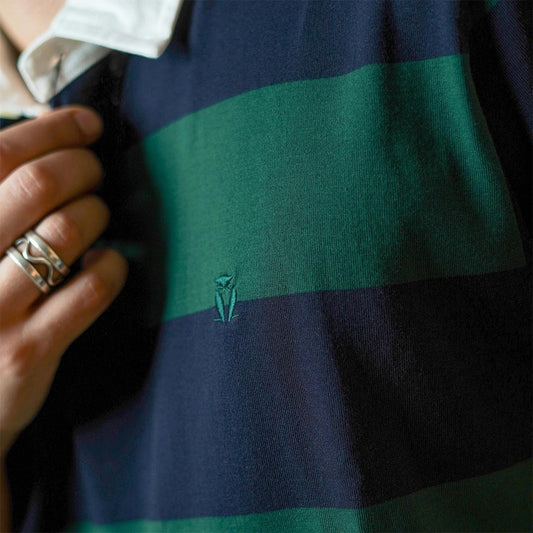 Matsuda Kaos Polo Shirt Rugby Pria Noshiro Green Navy