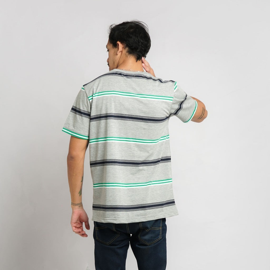 MATSUDA T Shirt Pria Kaos Stripe Motosu Grey