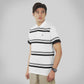 MATSUDA Baju Kaos Polo Shirt Dewasa Stripe Pria Kerah Katun Ureshino White