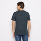 Matsuda T Shirt Pria Kaos Stripe Nantan Oblong Baju DK Slate Navy