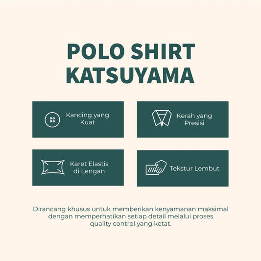 MATSUDA Kaos Polo Shirt Pria Kerah Katsuyama Indigo